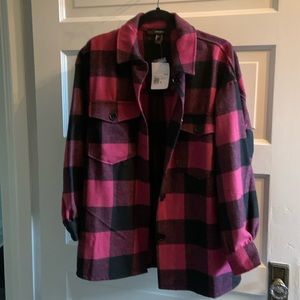 Red and black Buffalo plaid shacket